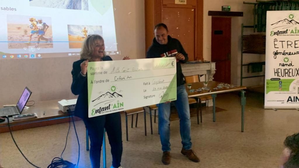 REMISE DE CHÈQUE MARATHON DES SABLES PATRICE